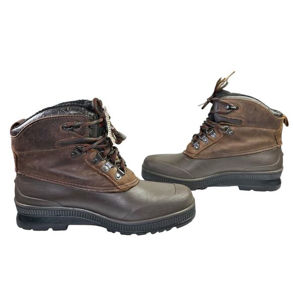 Sorel Kaufman Brown Leather Short Ankle Winter Felt Liner Boots Women 10 - Picture 4 of 8